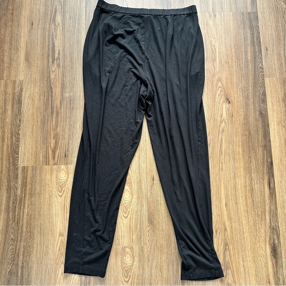 Eileen Fisher Washable Stretch Slim Ankle Pant Medium Black Pull On Viscose USA - Picture 5 of 8